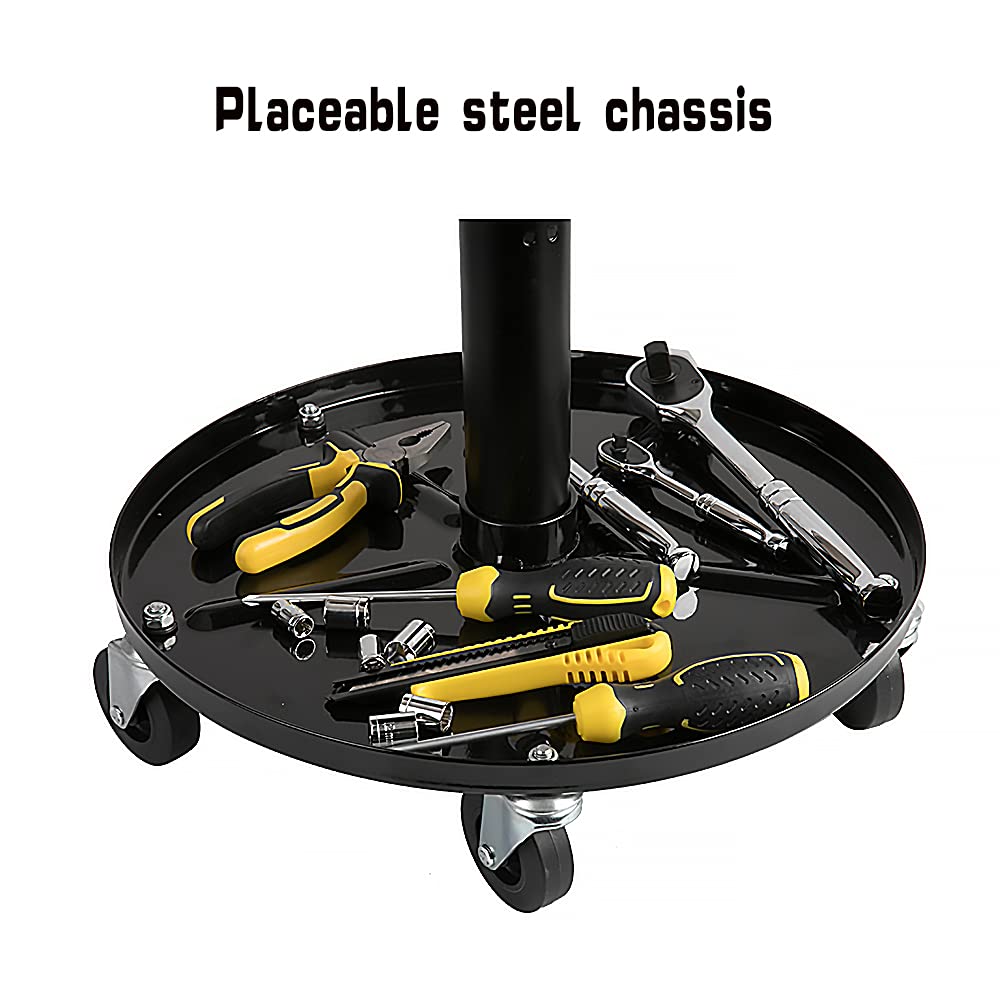 Aain® Heavy Duty Shop Seat, Adjustable Swivel Rolling Stools, Garage Seat with Tool Tray for Garger,Workshop and Auto Repair Shop Aain