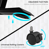 COSTWAY L Shaped Electric Adjustable Desk, L-Shaped Standing Computer Desk w/Splice Tabletop, 2 Hooks & Rolling Casters, Sit-Stand Corner Desk w/ 4 COSTWAY