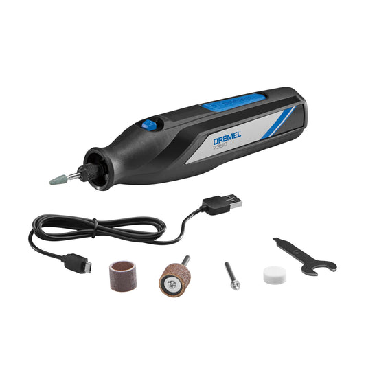 Dremel 7350-5 Cordless Rotary Tool Kit, Includes 4V Li-ion Battery and 5 Rotary Tool Accessories - Ideal for Light DIY Projects and Precision Work - WoodArtSupply