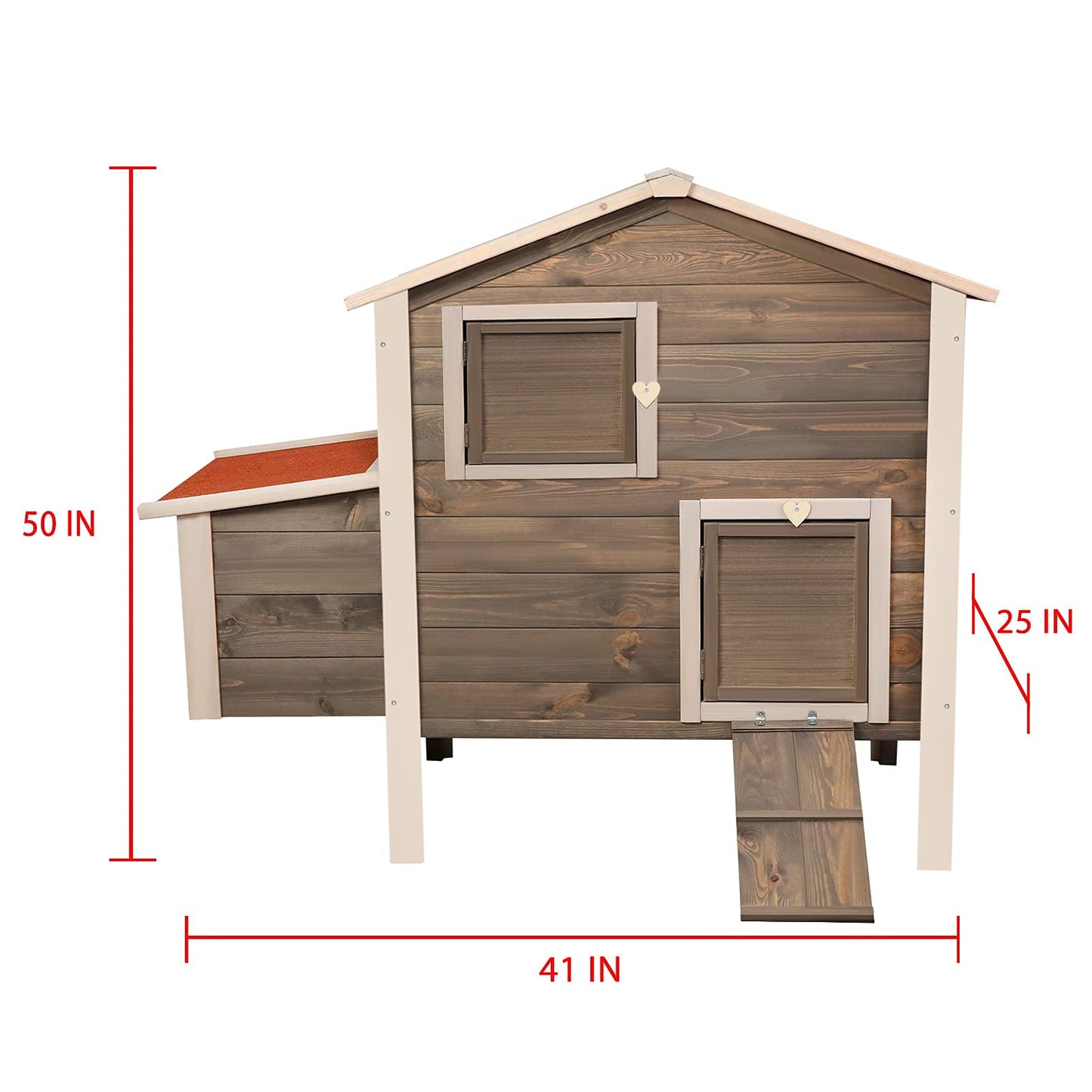 Magshion 50" Wooden Chicken Coop Hen Bunny Rabbit Hutch Outdoor Poultry House with Ramp and Removable Tray, Ventilation Wood Rabbit Hutch Nesting - WoodArtSupply