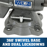 Wilton 5-1/2" Multi-Purpose Bench Vise, 360° Rotating Head & Base, 5" Max Opening (Model 550P) Wilton Tools