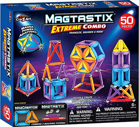 Cra-Z-Art Magtastic 50 Piece Extreme Combo Magnetic Set, Blue Cra-Z-Art
