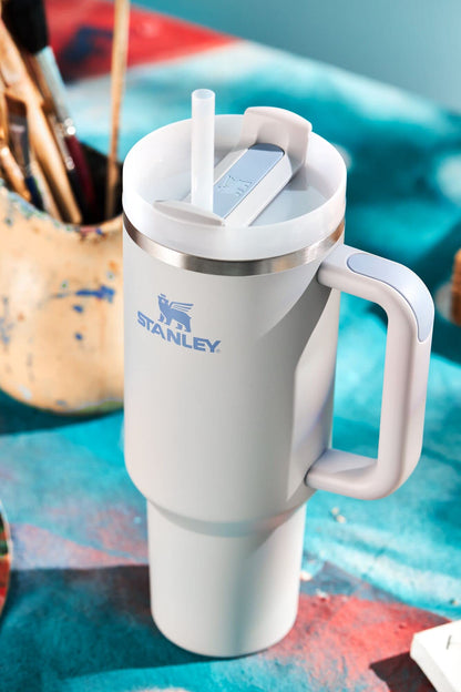 Stanley Quencher H2.0 FlowState Stainless Steel Vacuum Insulated Tumbler with Lid and Straw for Water, Iced Tea or Coffee, Smoothie and More, Fog, 40 - WoodArtSupply