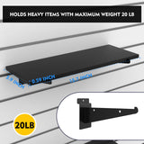 8 Pack Wooden Slatwall Shelf, 15.7 x 5.9 Inch Slatwall Shelves with Metal Brackets Heavy Duty Slat Wall Organizer Slatwall Shelving Accessories for BeapTcely