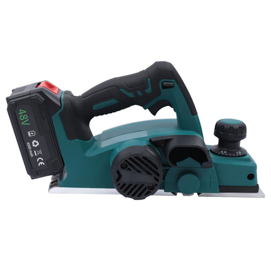 110V Held Electric Cordless Wood Planer 15000r/min Electric Wood Planer Woodworking Hand Power Tools Anti-slip Handle With 48v Battery Charger For - WoodArtSupply