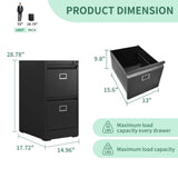 VIYET 2 Drawer and 3 Drawer File Cabinet,Metal Vertical File Cabinets with Lock for Home Office,Heavy Duty Office Steel Filing Cabinet for Hanging VIYET