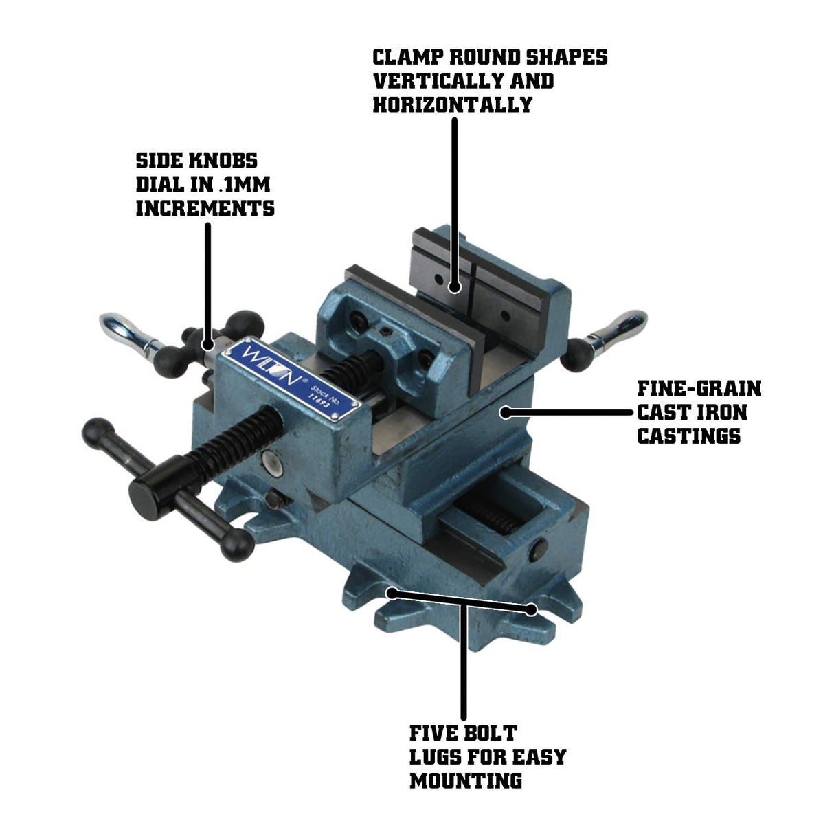 Wilton Cross-Slide Drill Press Vise, 3" Jaw Width & Max Opening, 3" Jaw Depth (Model CS3) Wilton