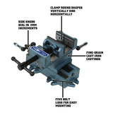 Wilton Cross-Slide Drill Press Vise, 3" Jaw Width & Max Opening, 3" Jaw Depth (Model CS3) Wilton