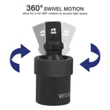 WORKPRO 1/2" Drive Impact Socket Set with Extension Bars, Premium Cr-V Steel, Complete 55-Piece, SAE and Metric Sockets with Enhanced Storage Case WORKPRO