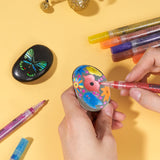 LIGHTWISH Glitter Markers 12 Colors,Sparkling Metallic Glitter Pens Water-Based Acrylic Paint Pens for Crafts Art Drawing Mug Glass Ceramic Wood LIGHTWISH