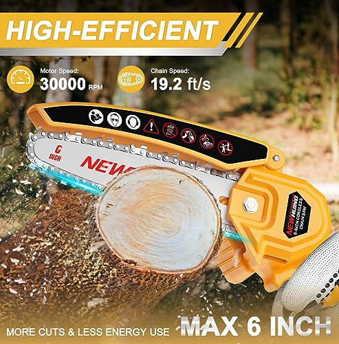 Mini Chainsaw 6-Inch Cordless - Handheld Mini Chain Saw Battery Powered - 21V Small Pruning Shears Chainsaw for Tree Branches Trimming Wood Cutting - WoodArtSupply