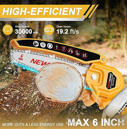 Mini Chainsaw 6-Inch Cordless - Handheld Mini Chain Saw Battery Powered - 21V Small Pruning Shears Chainsaw for Tree Branches Trimming Wood Cutting - WoodArtSupply