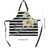 bisibuy Sunflower Music Notes Aprons for Men with Pockets Adjustable Bib Apron for Women Workshop BBQ Chef Apron Long Ties bisibuy