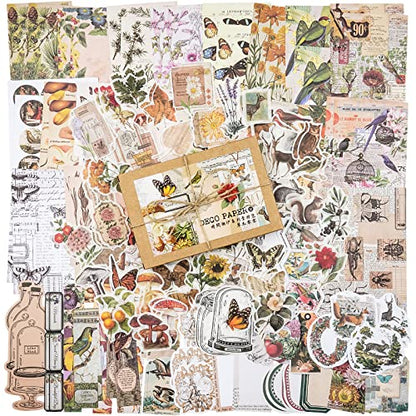 Knaid 200 Pieces Vintage Ephemera Pack Decoupage Paper Junk Journal Kit Scrapbook Planner Sticker Supplies for Art Journaling Bullet Journals Collage - WoodArtSupply