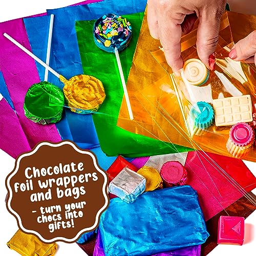 GirlZone Little Choco Delights Maker Kit, Chocolate Making Kit with Candy Bar Molds to Make Your Own Chocolate Bar, Exciting Christmas Crafts for GirlZone