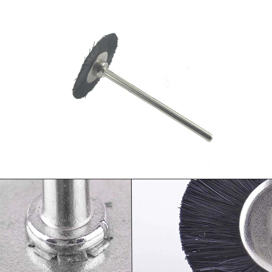 𝐋𝐮𝐨 𝐤𝐞 20 Pcs T Shape Nylon Bristle Brush Set, 3/32 Inch Shank Abrasive Polishing Brushes Wheel for Rotary Tool(Black) Luo ke