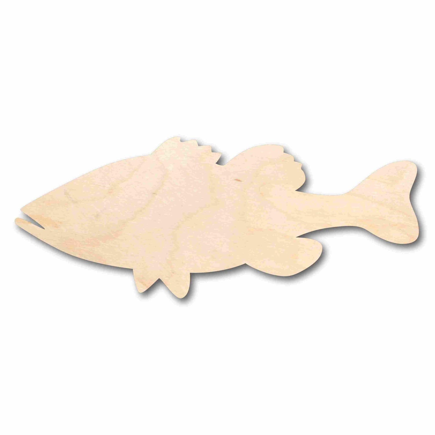 Unfinished Wood Bass Fish Silhouette - Craft- up to 24" DIY 8" / 1/2" 24 Hour Crafts