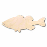 Unfinished Wood Bass Fish Silhouette - Craft- up to 24" DIY 8" / 1/2" 24 Hour Crafts