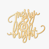 Merry and Bright Wood Sign Home Décor Wall Art Unfinished 21" x 18" Christmas Decoration Woodums