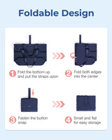 BAGSMART Tote Bag for Women, Foldable Tote Bag With Zipper Large Shoulder Bag Top Handle Handbag for Travel, Work BAGSMART