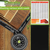 Miter Saw Protractor,Aluminum Protractor Angle Finder with Level Gauge High Precision Laser Inside & Outside Miter Angle Finder for Angle Finder Miotorio