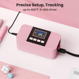 JESIMAIK Hat Press, Heat Press Machine for Caps with 3.15"×5.5" Curved Heating Element & Silicone Platen - No Crease, LCD Digital Temperature & Timer JESIMAIK