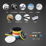 6 Inch Car Polishing & Buffing Sponge Pads Kit Wool Bonnet Pads for Household Electric Drill and Auto Polisher with 8mm M14 Drill Adapter for Washing POLIWELL
