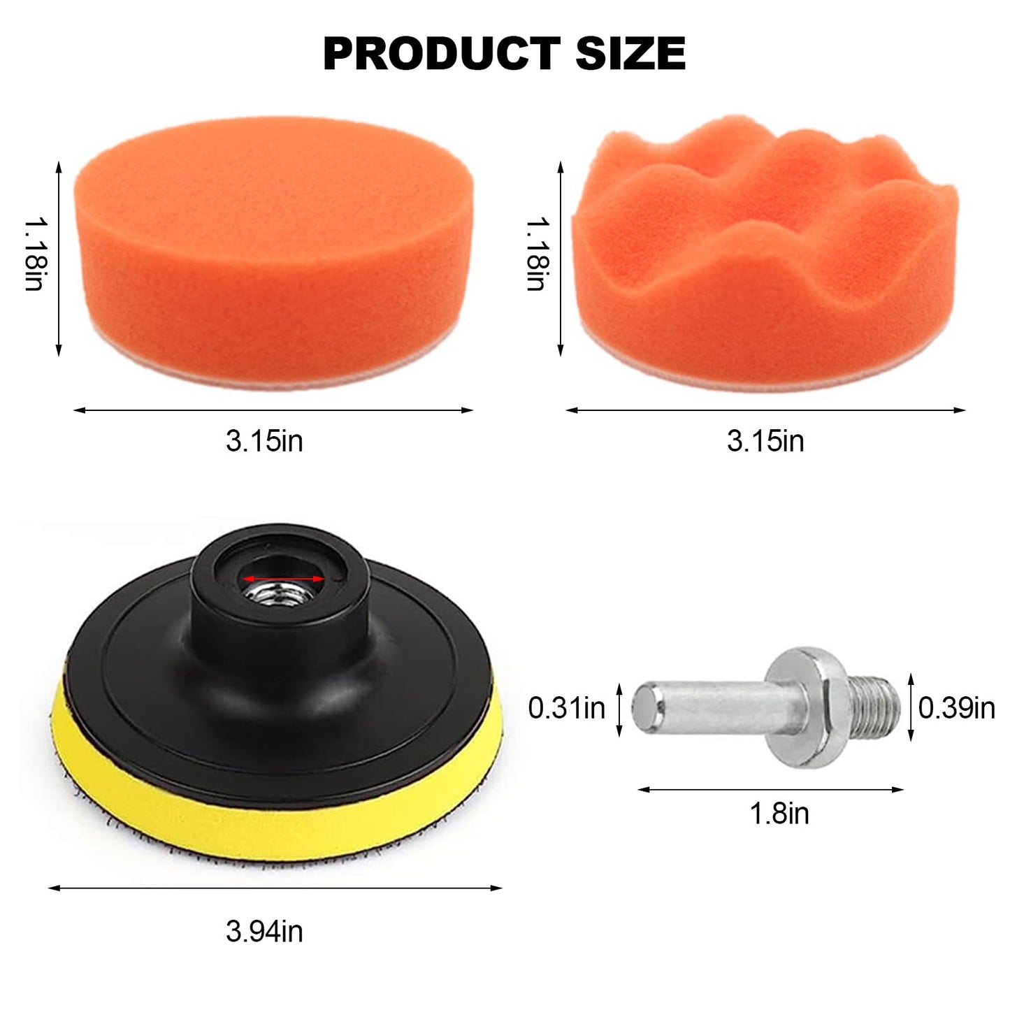 22 Pcs Polishing Pads Kit,3 Inch Sponge Buffing Pads,Buffer for Car Detailing, Polishing Wheel for Drill,Car Buffer Polisher Kit Drill Buffing Kit - WoodArtSupply