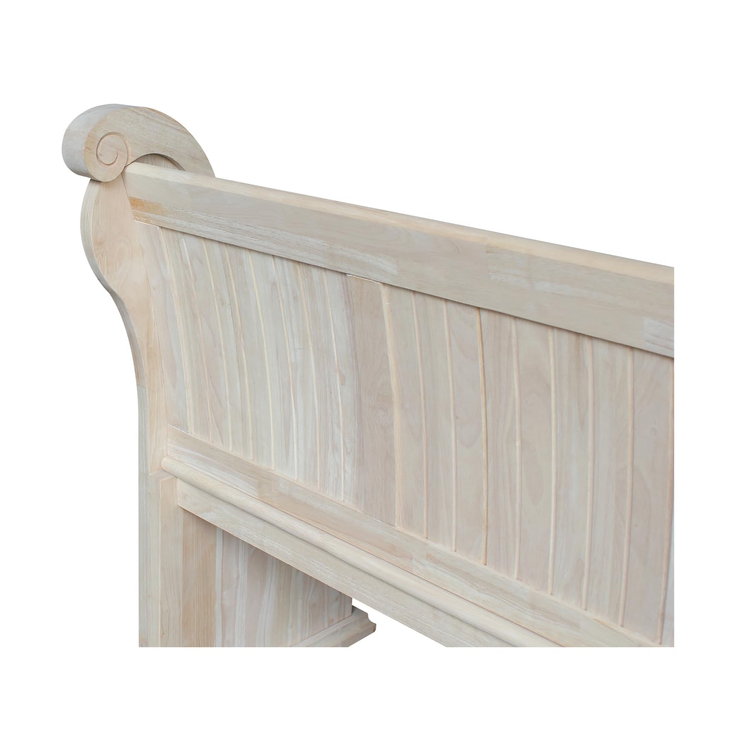 IC International Concepts Sanctuary, Unfinished Bench, 62.8 in W x 25 in D x 38.2 in H - WoodArtSupply