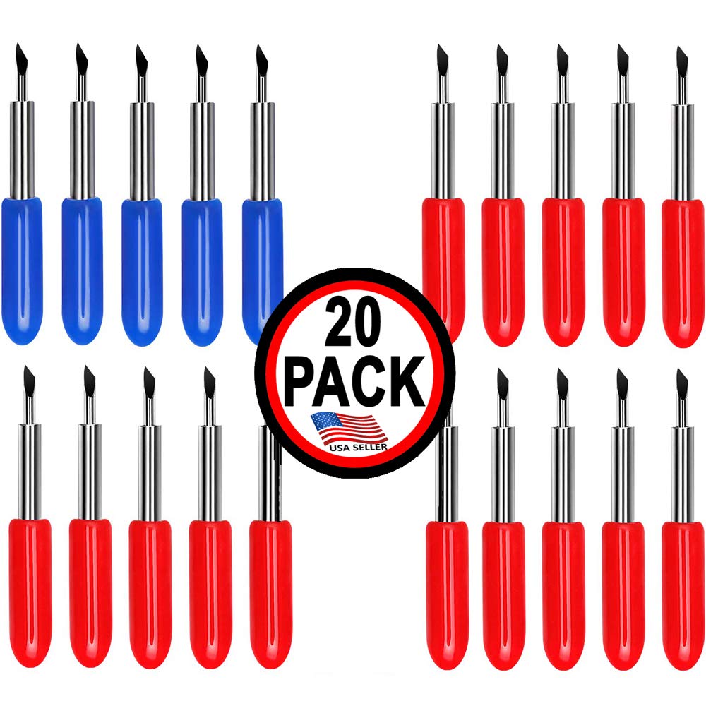 Craft Blades German Carbide Bulk Packs Deep Point (20 Pack - 15 Standard & 5 Deep Point) Bridge Cutters