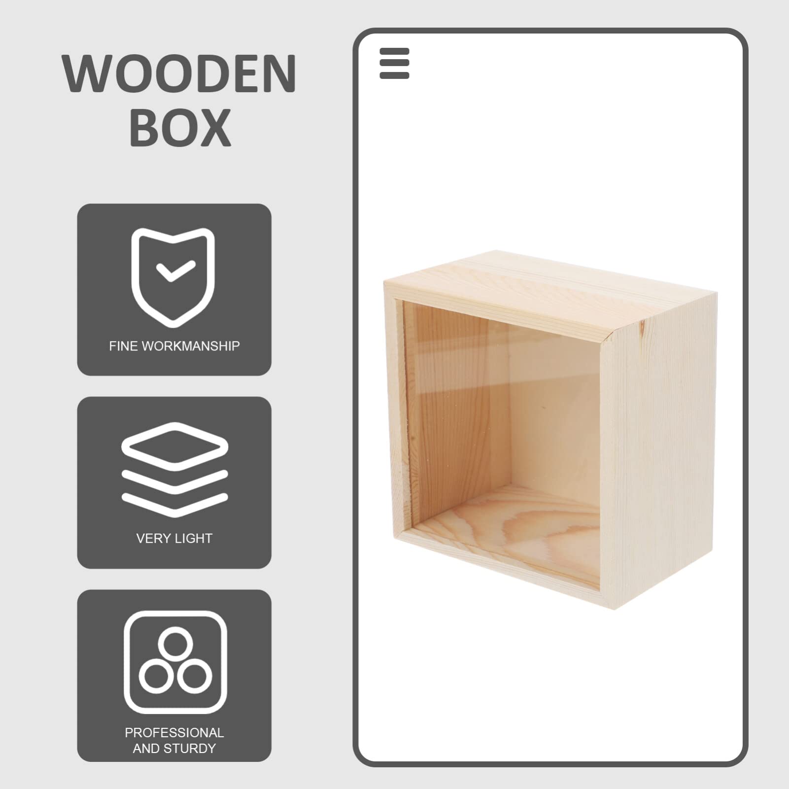 STOBOK Unfinished Wood Boxes Small Crafts Wooden Boxes with Clear Lid Decorative Jewelry Display Box for DIY Birthday Party Favor Gifts Supplies, - WoodArtSupply