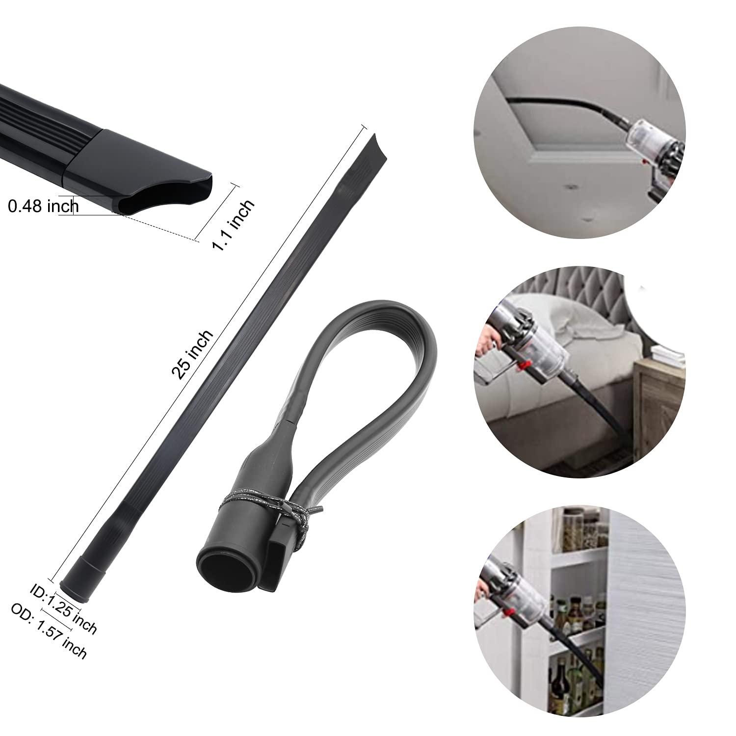 9 Pcs Universal Vacuum Attachments - Hose Adapters, Floor Brush, Crevice Tool for Shop Vac Accessories GIB cleaningtool