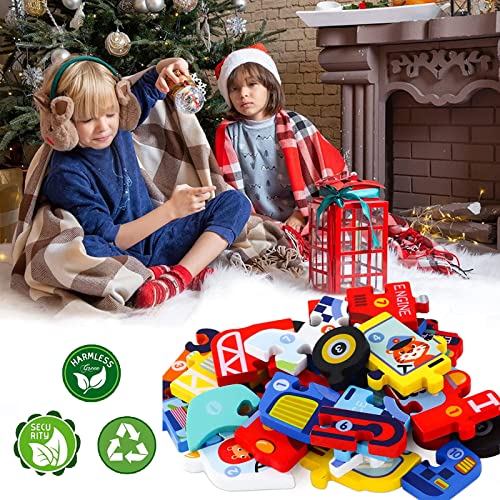 ZQFTZQ Wooden Puzzles for Kids Ages 3-5 Year Old,Montessori Jigsaw Toddler Puzzles Ages 2-4,Wooden Car Shape Puzzles for Kids,Preschool Sensory