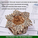 Wood Trick Flower Für Elise Wooden Music Box Kit - DIY Keepsake & Jewellery Box for All Ages Wood Trick
