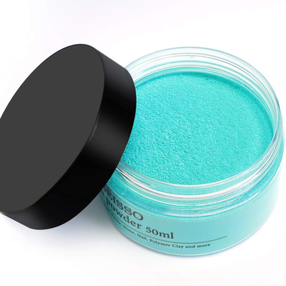 Turquoise Blue Mica Powder for Epoxy Resin 1.7 oz /50g Powdered Pigment for Soap Colorant Bath Bomb Dye, Cosmetic Grade for Lip Gloss, Acrylic Nails SEISSO