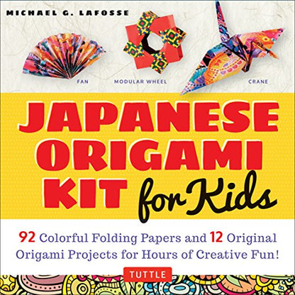 Japanese Origami Kit for Kids: 92 Colorful Folding Papers and 12 Original Origami Projects for Hours of Creative Fun! [Origami Book with 12 projects]
