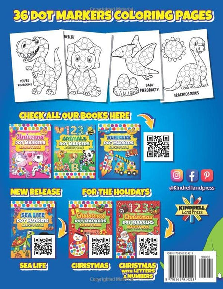 Dot Markers Activity Book: Easy Guided BIG DOTS | Dot Coloring Book For Kids & Toddlers | Preschool Kindergarten Activities | Dinosaur Gifts for Careland