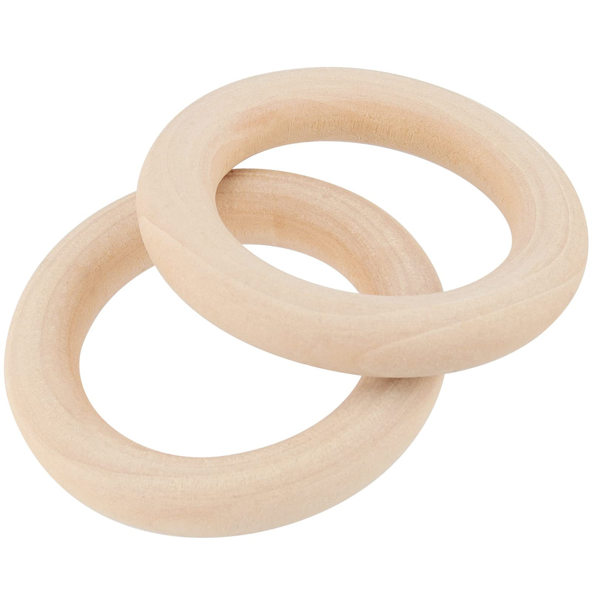 SOUJAP 110 PCS 58mm Natural Wood Rings, 2 Inch Unfinished Solid Wood Rings, Macrame Rings Wood Circle Ring for Crafts, Pendant Connectors, Jewelry SOUJAP