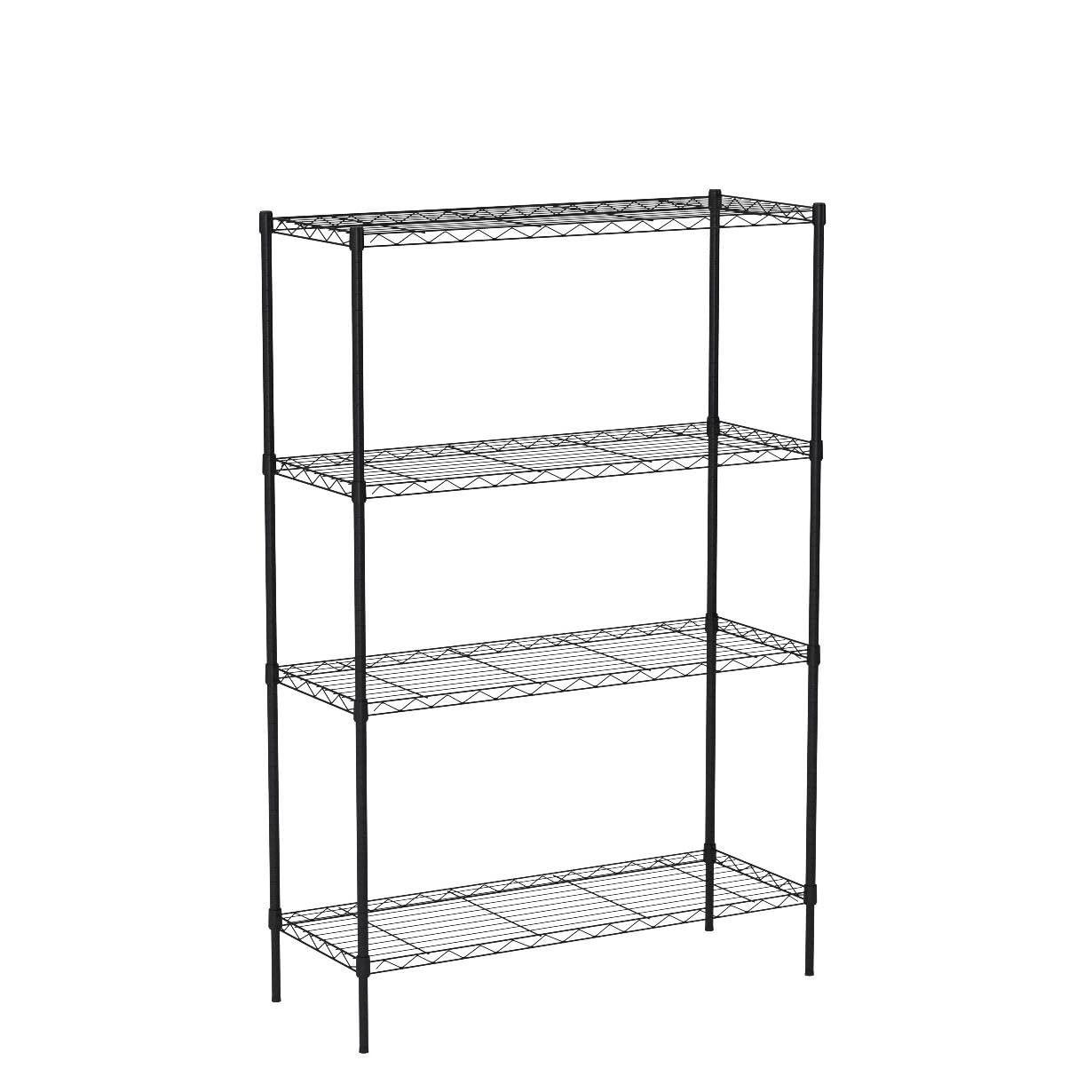 HCY 4-Tier Wire Shelving Unit Storage Shelves Shelf Organizer 54inx36inx14in Heavy Duty Metal Rack NSF Height Adjustable for Laundry Bathroom Kitchen