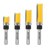 BAYTORY Professional Pattern Flush Trim Router Bit Set with 1/4 inch Shank, 4Pcs 1/2" Cutting Diameter Carbide Bits with Top Bearing Prevent BAYTORY