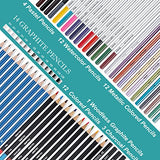 KALOUR 82 Pack Drawing Sketching Kit, Pro Art Supplies with Sketchbook, Include Tutorial,Colored, Graphite, Charcoal, Watercolor,Metallic & Pastel KALOUR