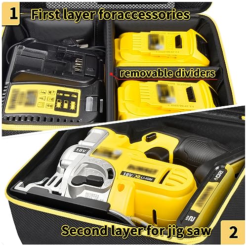 Tool Bag Compatible with DEWALT 20V MAX XR for Jig Saw DCS334B, Storage Carrying Holder Organizer Fits for Dewalt 20v Max Battery, for JigSaw Blades, - WoodArtSupply