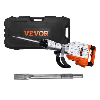 VEVOR Demolition Jack Hammer, MAX 3500W Jack Hammer Concrete Breaker 1900 BPM Heavy Duty Electric Jack Hammer, 2pcs Chisel w/Gloves & 360°C Swiveling - WoodArtSupply