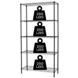 HCY 5-Tier Storage Shelf Heavy Duty Shelving Unit NSF Height Adjustable Metal Storage Rack for Laundry Bathroom Kitchen Garage Pantry Organization - HCY