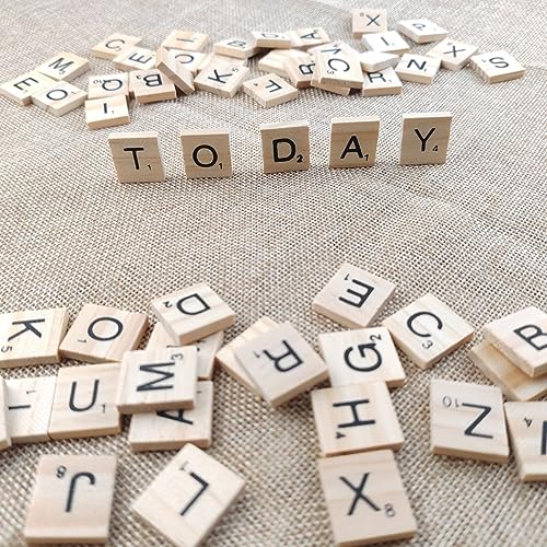 GXXMEI 1000PCS Scrabble Tiles, Wooden Letter Tiles, A-Z Capital Letters for Crafts, Spelling,Scrabble Crossword Game - WoodArtSupply