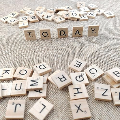 GXXMEI 1000PCS Scrabble Tiles, Wooden Letter Tiles, A-Z Capital Letters for Crafts, Spelling,Scrabble Crossword Game - WoodArtSupply