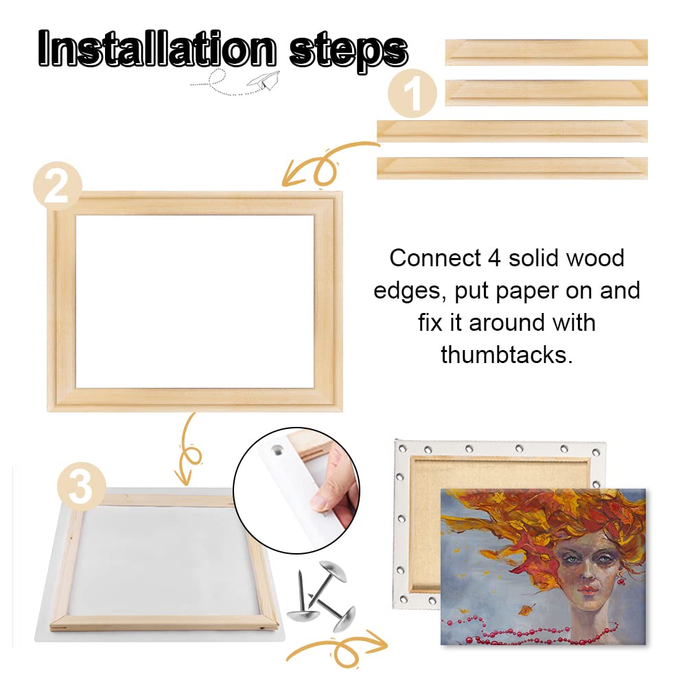 Canvas Stretcher Bars Set, Wood Frame Canvas DIY, Solid Wooden Stretcher Bars for Oil Paintings Poster Prints, Canvas Tools Arts Accessory Materials, LJY&V