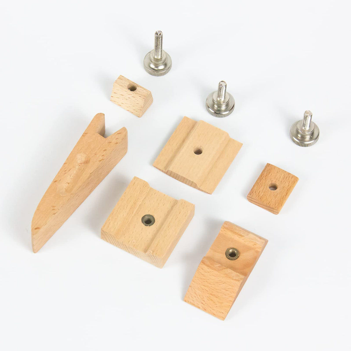 KVMORZE 3Pcs Wooden Sandpaper Block Set, Square Bevel Wedge Hand Sanding Block, Handmade Leather Edge Grinding Polishing Tool for DIY Leather Craft KVMORZE