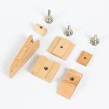 KVMORZE 3Pcs Wooden Sandpaper Block Set, Square Bevel Wedge Hand Sanding Block, Handmade Leather Edge Grinding Polishing Tool for DIY Leather Craft KVMORZE