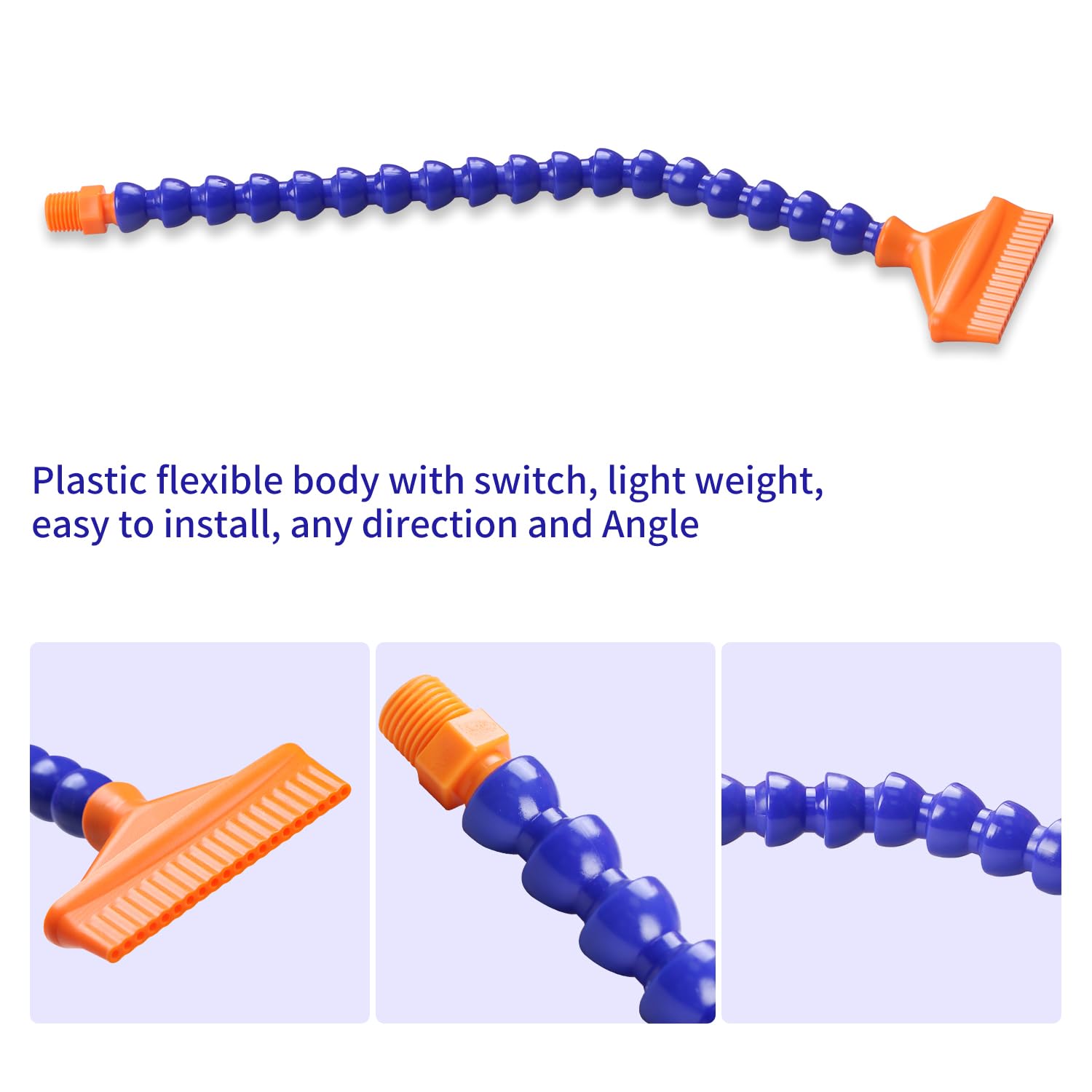 Aopin Plastic 1/4" Thread Flexible Cutting Fluid Oil and Water Cooling Hose With Adjustable Stability Angle With Bandwidth Flat Nozzle for Aopin